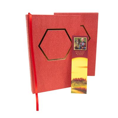 My Journey to Catan Red Book with hexagon on front