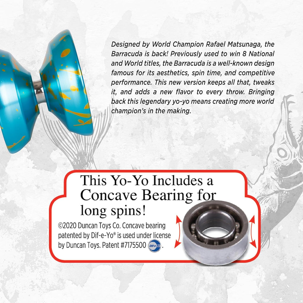 Duncan Barracuda YoYo - Gold w/Splash - Blickenstaffs Toy Store