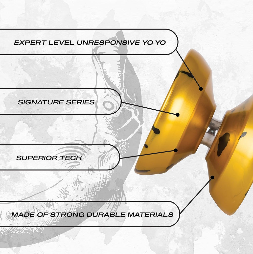 Duncan Barracuda YoYo - Gold w/Splash - Blickenstaffs Toy Store
