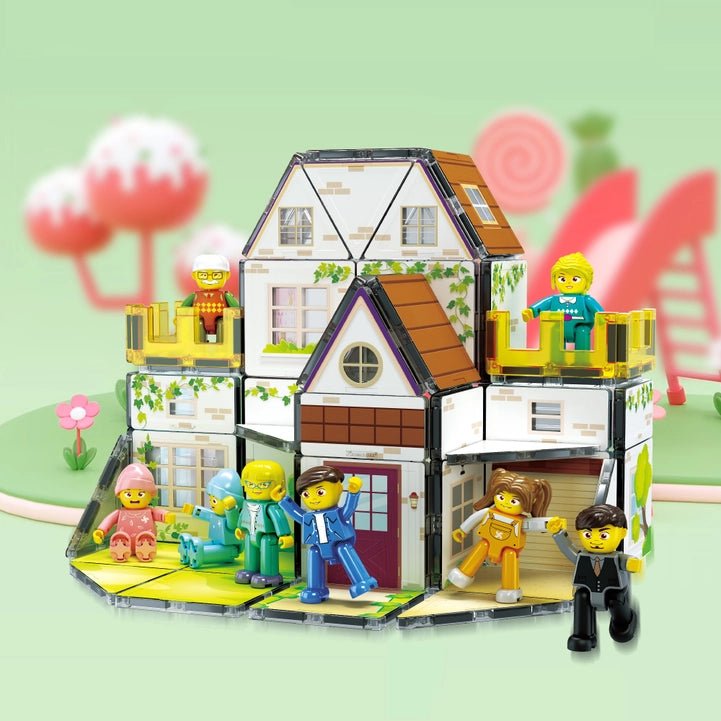 Family Homestead Doll House Double Sided Magnet Tile Playset - Blickenstaffs Toy Store