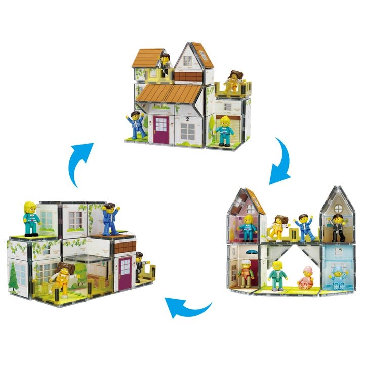 Family Homestead Doll House Double Sided Magnet Tile Playset - Blickenstaffs Toy Store