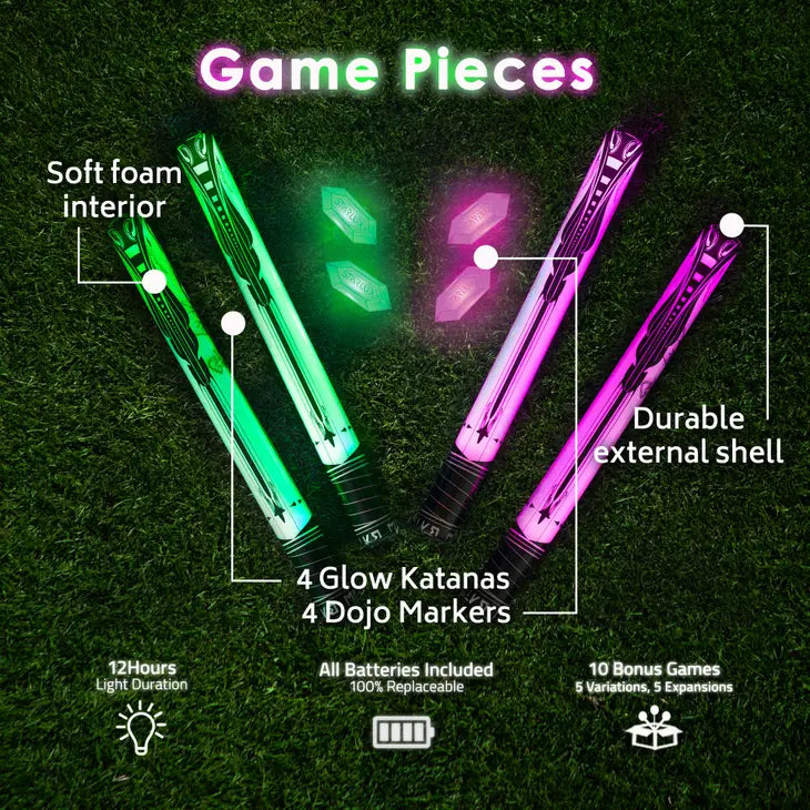 Glow battle green and purple blow up swords