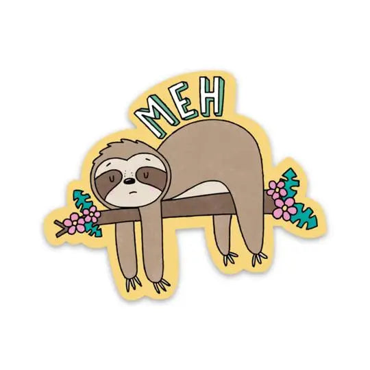 Meh sloth sticker