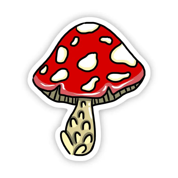 Red & White Spotted Mushroom Sticker