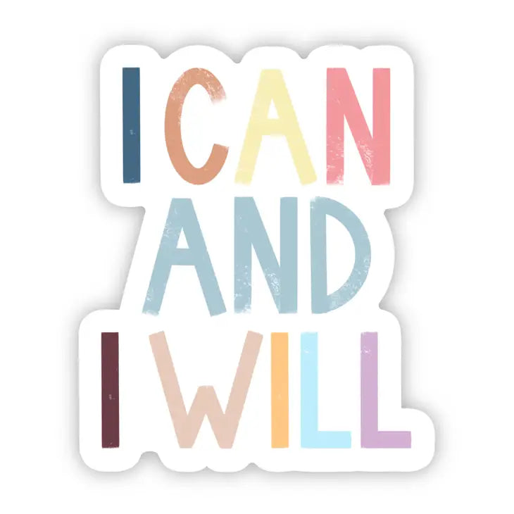 I Can and I Will Positivity Lettering Sticker