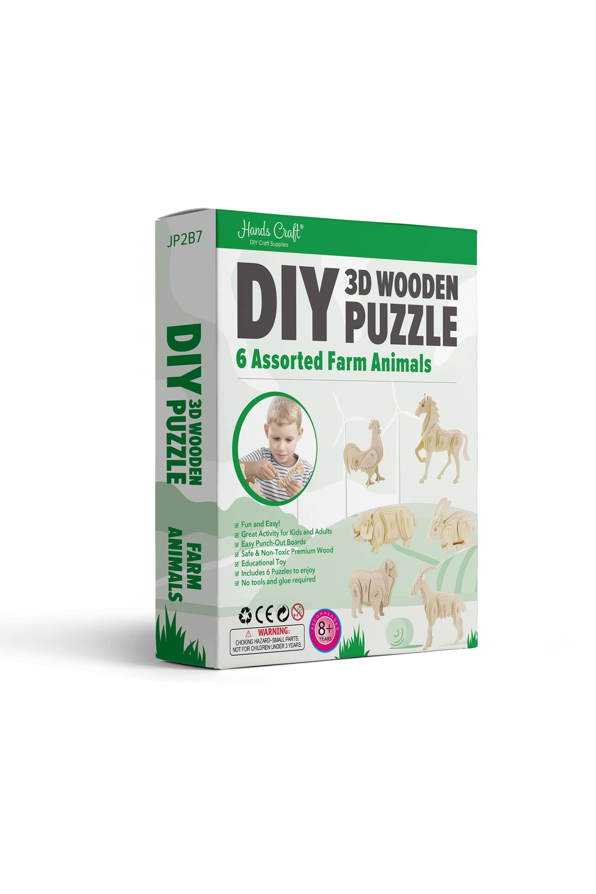 DIY 3D Wooden Puzzle 6 ct, Farm Animals – Blickenstaffs Toy Store