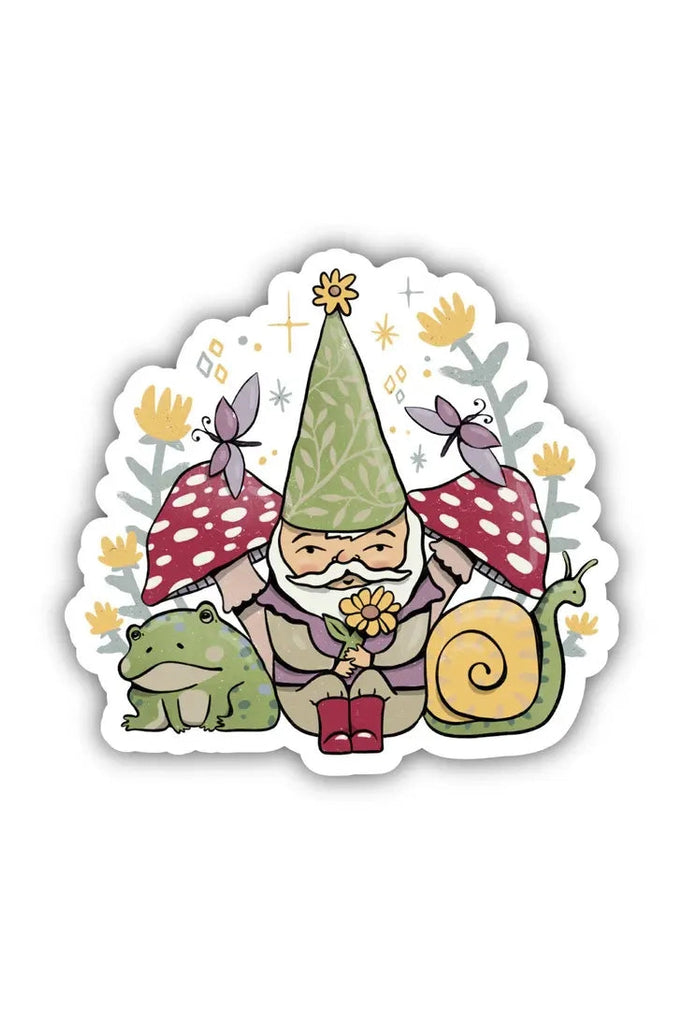 Green Elf and Frogs Fairytale Sticker