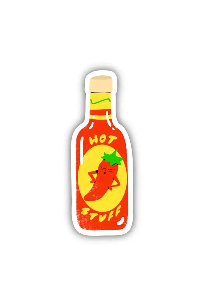Hot Stuff red hot sauce sticker