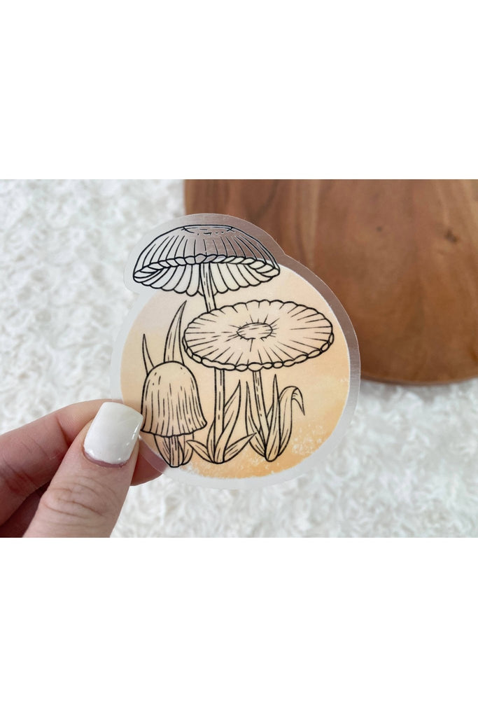 Agaricus Plicatilis Abstract - Botanical Clear Sticker - Blickenstaffs Toy Store