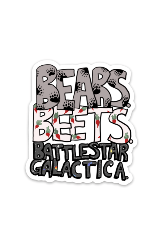Bears. Beet. Battlestar Galactica - Office Fan Art Sticker - Blickenstaffs Toy Store