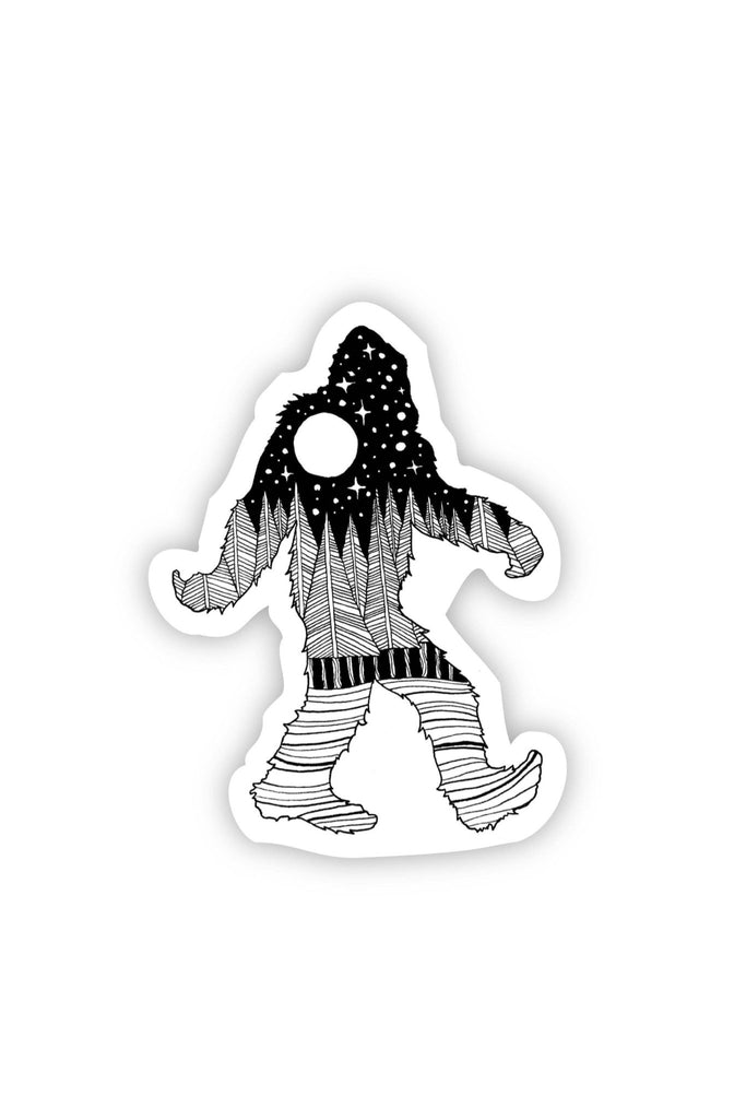 Bigfoot Nature Sticker Black & White - Blickenstaffs Toy Store