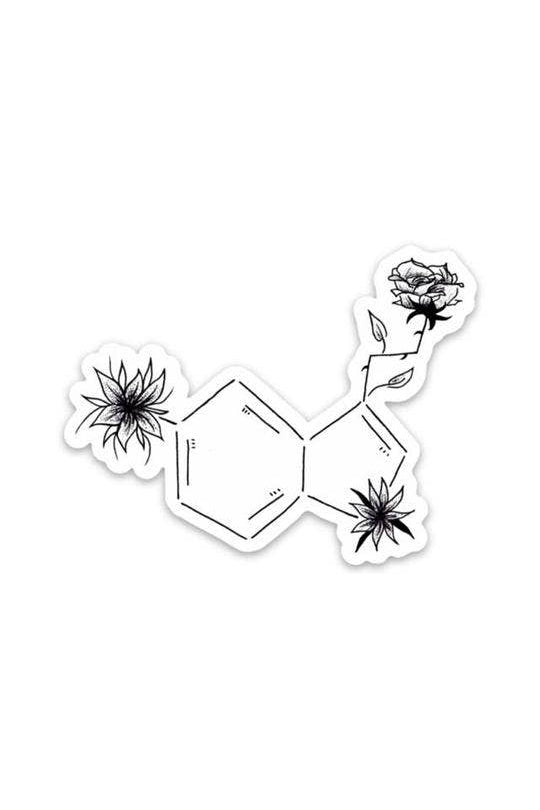 Black and White Serotonin Symbol Sticker - Blickenstaffs Toy Store