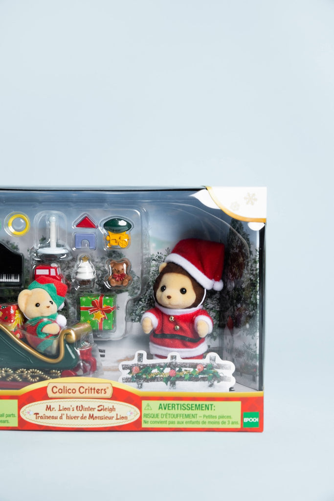Calico Critters Set: Mr. Lion's Winter Sleigh - Blickenstaffs Toy Store