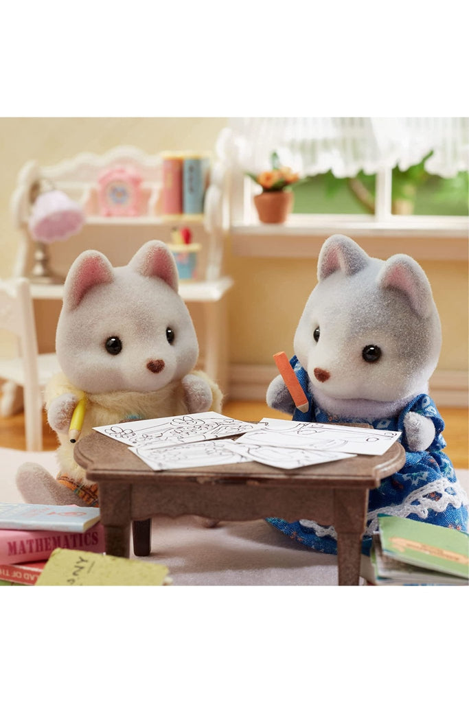 Calico Critters Set: Tandem Cycling Set - Husky Sister & Brother - Blickenstaffs Toy Store