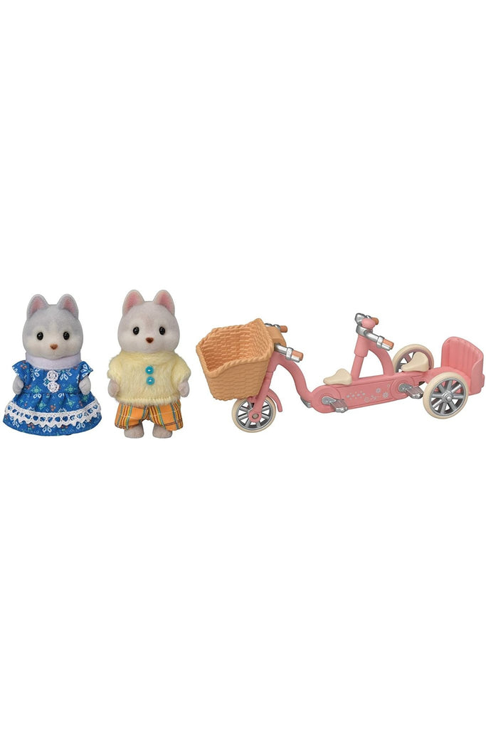 Calico Critters Set: Tandem Cycling Set - Husky Sister & Brother - Blickenstaffs Toy Store