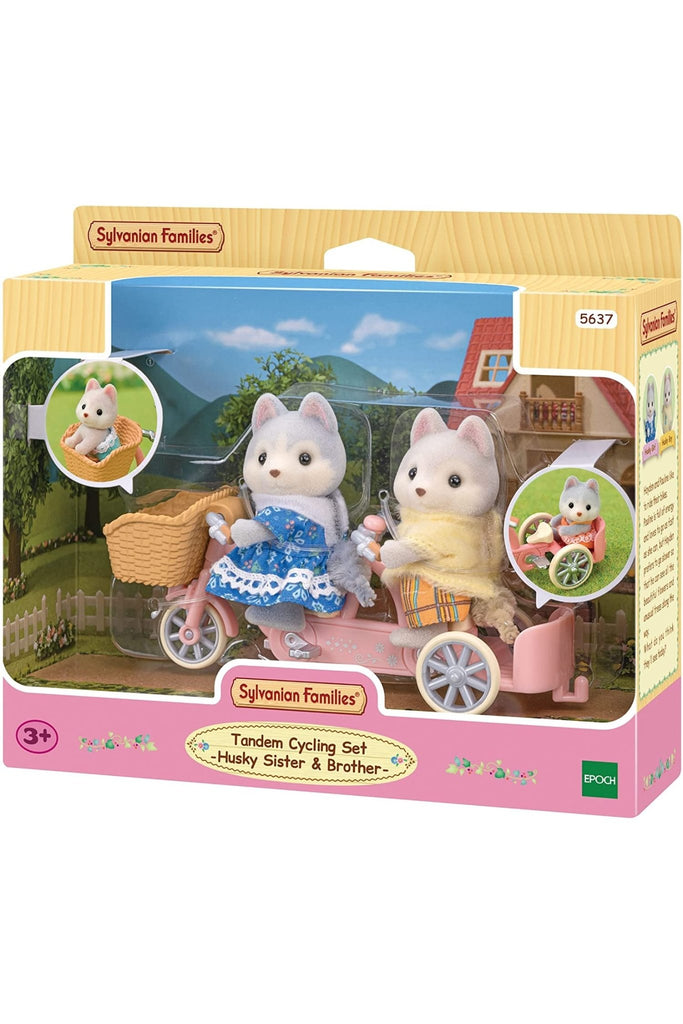 Calico Critters Set: Tandem Cycling Set - Husky Sister & Brother - Blickenstaffs Toy Store