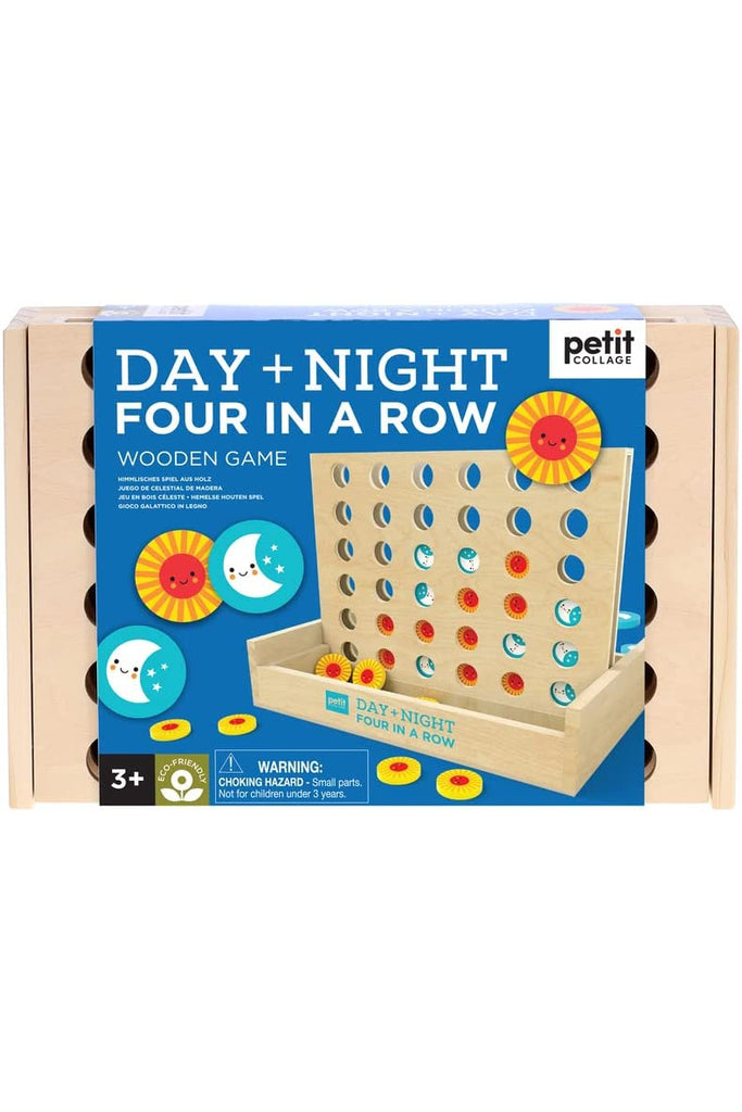 Day and Night Four in a Row Wooden Game