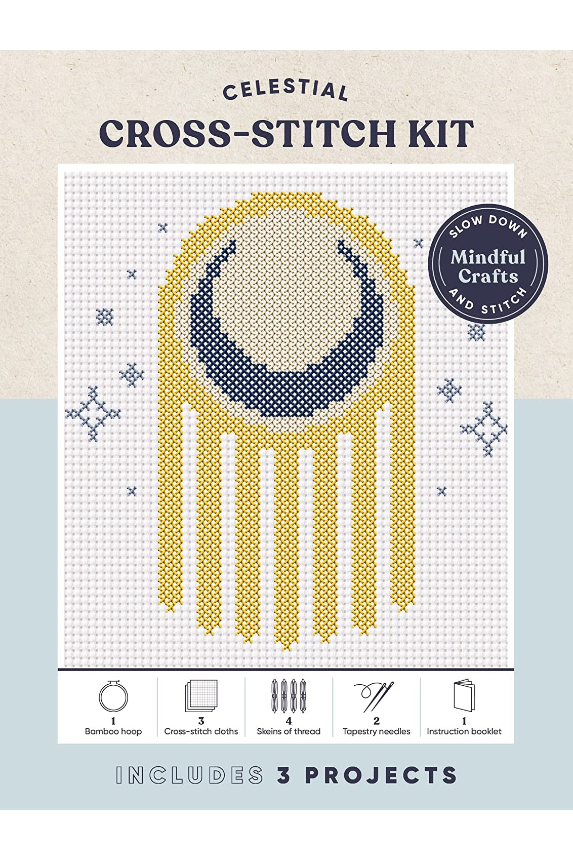 Mindful Crafts Celestial Cross Stitch Kit – Blickenstaffs Toy Store