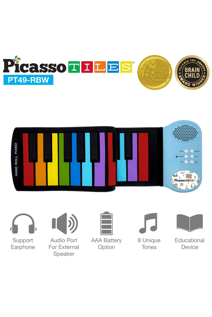 Flexible Roll - Up Keyboard Piano Rainbow - Blickenstaffs Toy Store