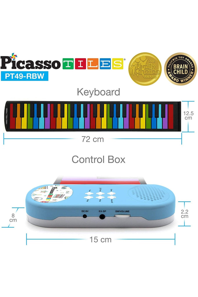 Flexible Roll - Up Keyboard Piano Rainbow - Blickenstaffs Toy Store
