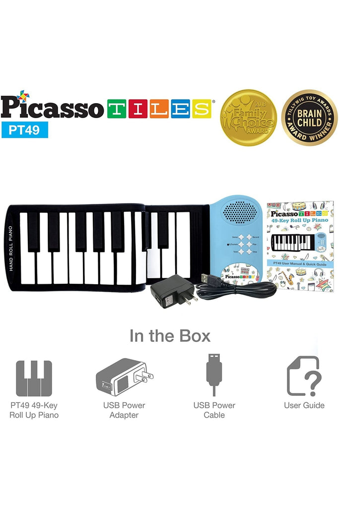 Flexible Roll - Up Keyboard Piano White/Blue - Blickenstaffs Toy Store