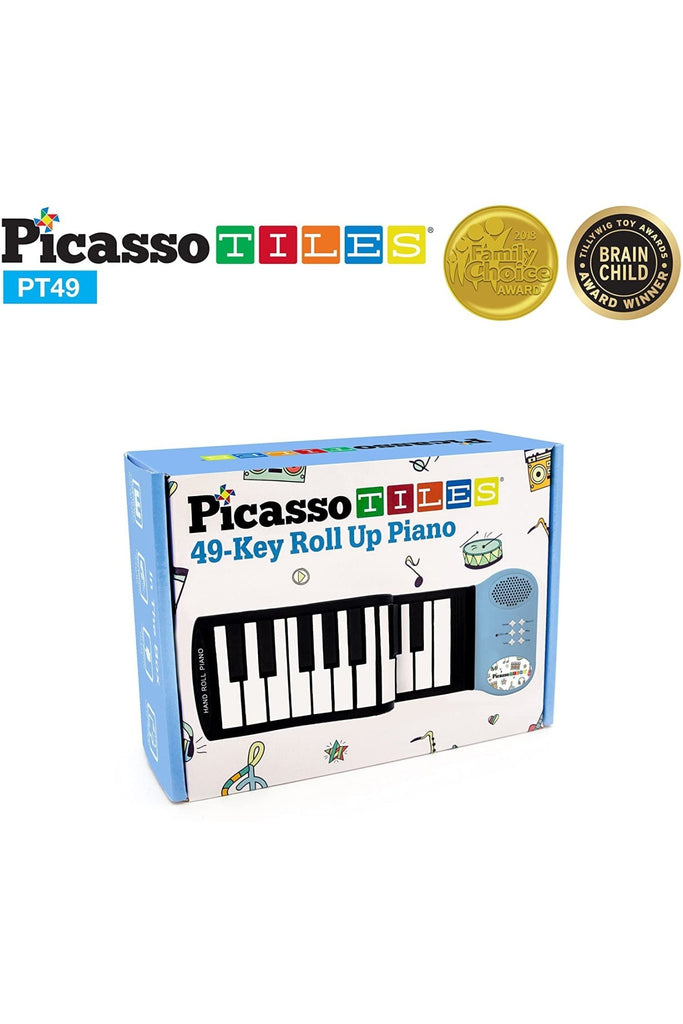 Flexible Roll - Up Keyboard Piano White/Blue - Blickenstaffs Toy Store