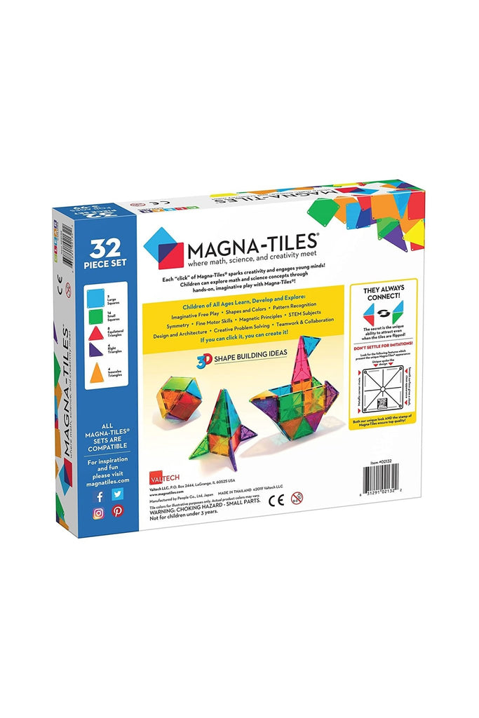 MAGNA - TILES® Clear Colors 32 Piece Set - Blickenstaffs Toy Store
