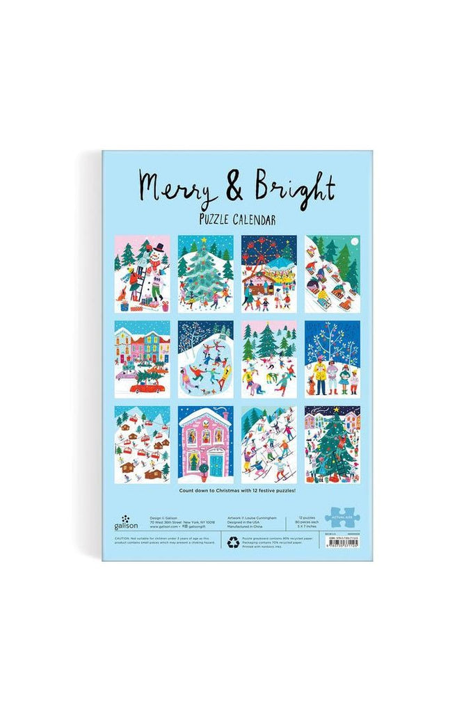 Merry and Bright 12 Days of Christmas Advent Puzzle Calendar - Blickenstaffs Toy Store