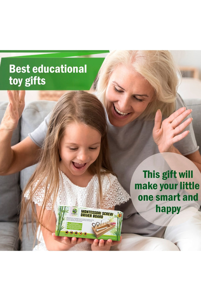 Montessori Toy for Kids - Wooden Screw Driver Board - Blickenstaffs Toy Store