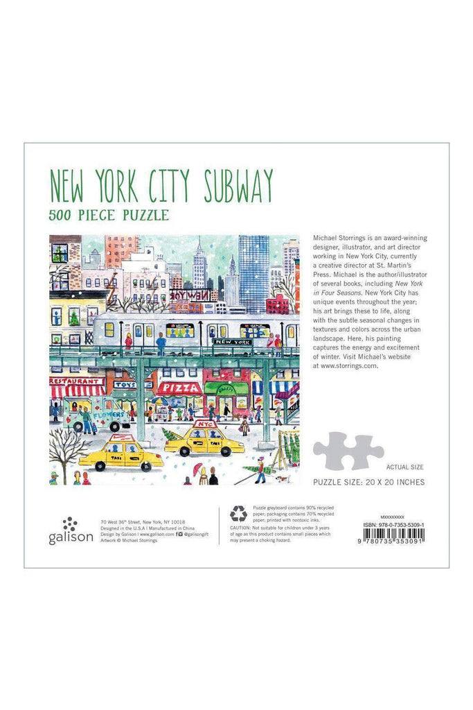 New York City Subway 500 Piece Jigsaw Puzzle - Blickenstaffs Toy Store