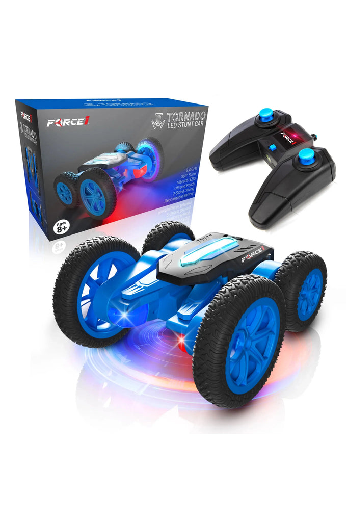 Tornado LED Stunt Remote Control Car Blue