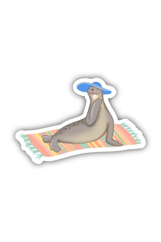 Seal Sunhat Summer Sticker