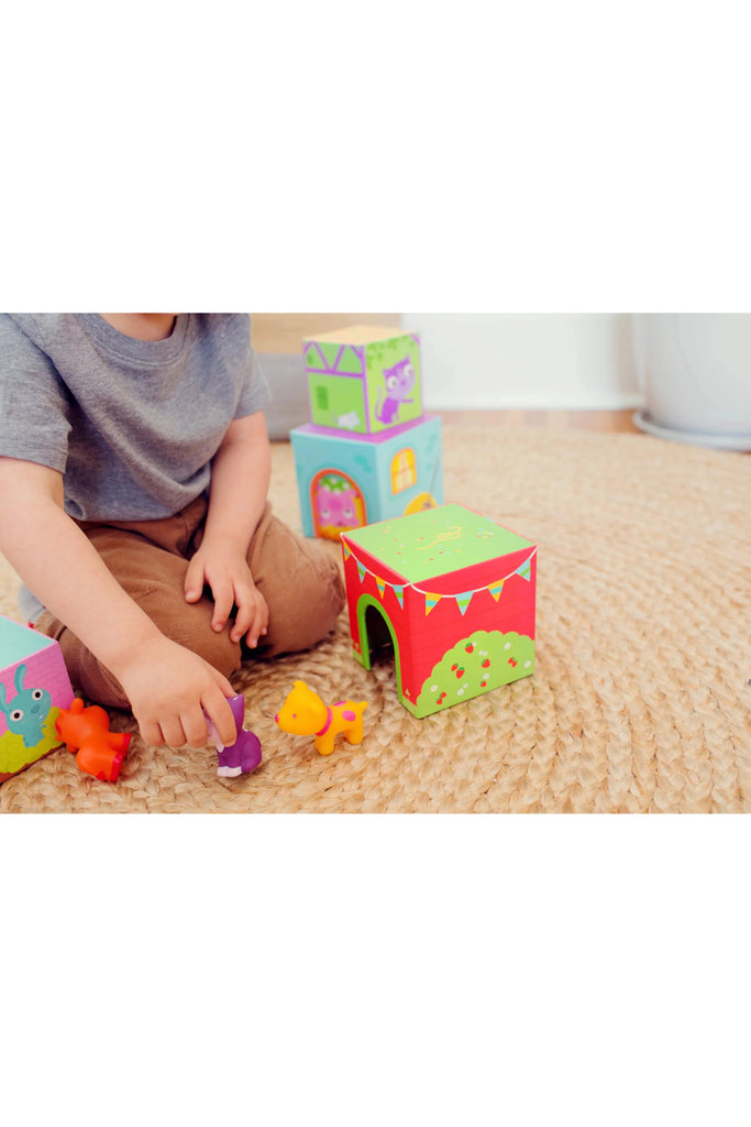 Topanifarm Nest and Stack Blocks + Animals - Blickenstaffs Toy Store