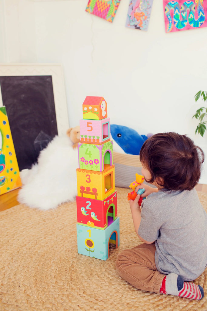 Topanifarm Nest and Stack Blocks + Animals - Blickenstaffs Toy Store