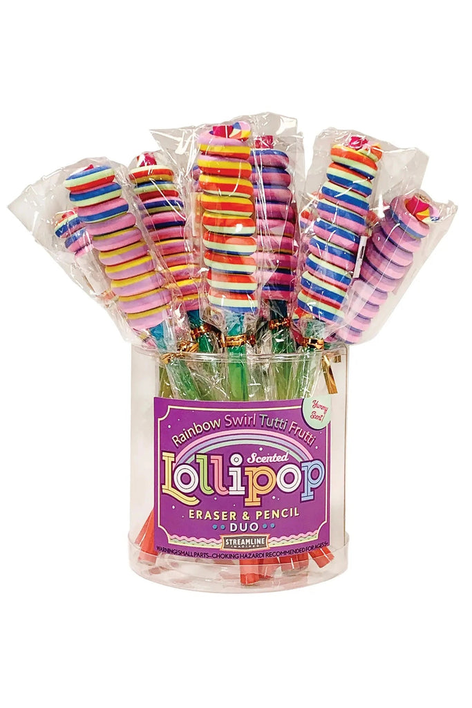 Tutti Frutti Scented Lollipop Eraser & Pencil Duo - Blickenstaffs Toy Store