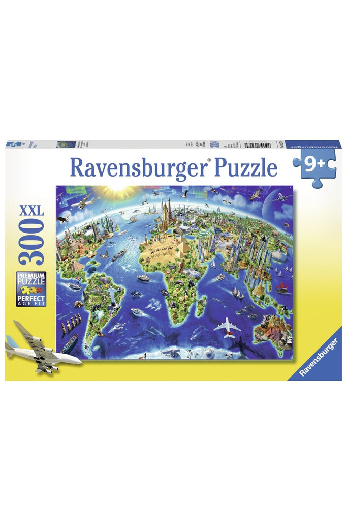 World Landmarks Map 300 Piece XXL Kids Puzzle - Blickenstaffs Toy Store