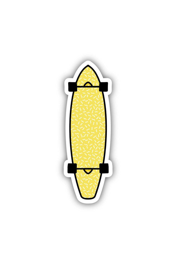 Yellow Longboard Aesthetic Sticker - Blickenstaffs Toy Store